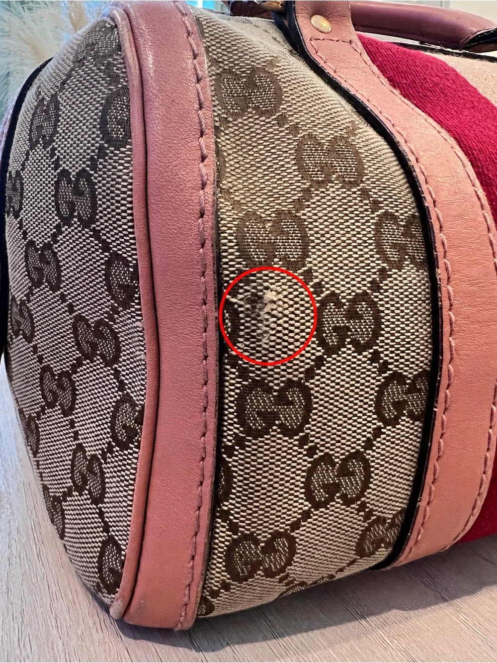 Gucci GG Canvas Boston Bag ❤️ Authenticated + Chain Strap + Dust Bag - Picture 15 of 16